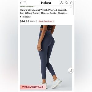 HALARA Ultrasculpt XS NWT Women's High Waisted NavyBlue Leggings MSRP $44.95